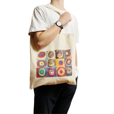 Kandinsky Squares with Concentric Circles Tote Bag Vintage