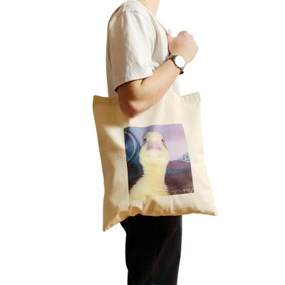 Duck Stare Funny Meme Tote Bag Staring Into Your Soul Iconic