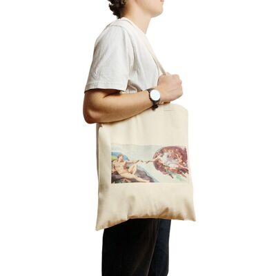 The Creation of Adam Tote Bag by Michelangelo Vintage Art