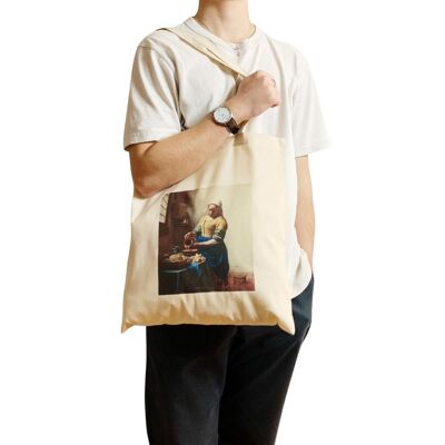 Johannes Vermeer Milkmaid Vintage Art Tote Bag Famous Aesthe