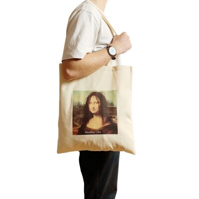 Bolsa de mano divertida 'Monday Lisa' Mona Lisa Parodia Broma Bolsa Alta