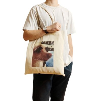 Sassy Dog Meme Tote Bag Pestañas en Fleek Y2K Estética Ico
