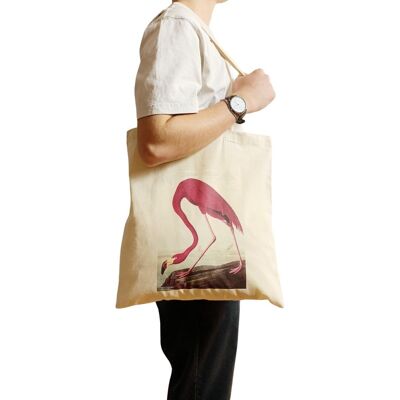 Audubon American Flamingo Tote Bag Rosa Estampado vibrante