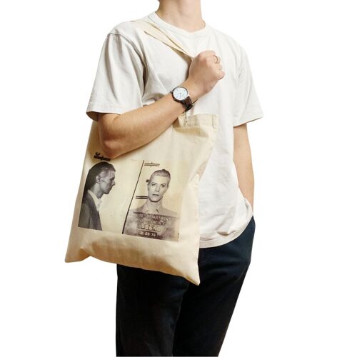 David Bowie Mugshot Tote Bag Famous Celebrity Mugshot
