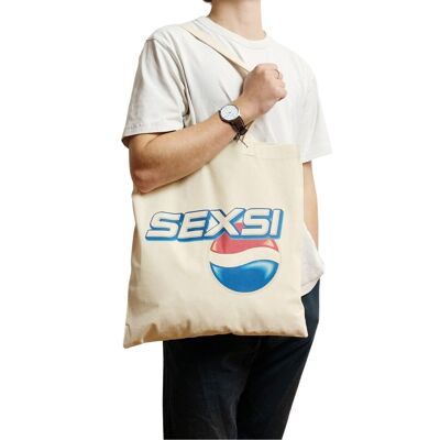 Pepsi Sexsi Funny Meme Sac fourre-tout blanc Parodie Logo Cadeau