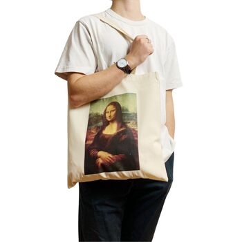 Mona Lisa Canvas Tote Bag Vintage Famous Aesthetic Old Art 3