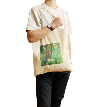 Gustav Klimt Tote Bag Jardin De Fleurs Lumineux Floral Vintage Ar 3