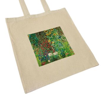 Gustav Klimt Tote Bag Jardin De Fleurs Lumineux Floral Vintage Ar 4