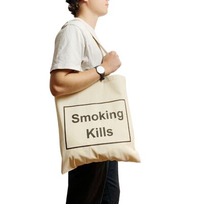 Smoking Kills Canvas Indie Tote Bag for Festivals Raves
