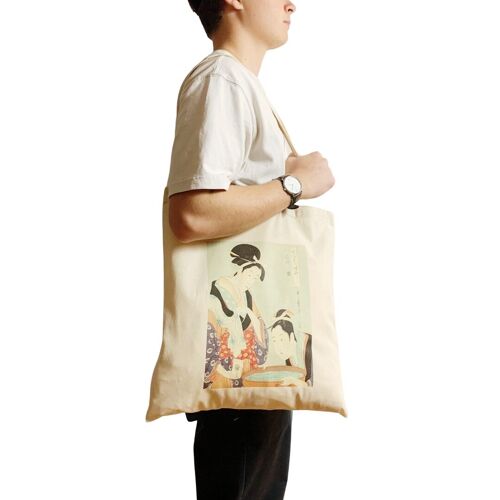 Utamaro Portrait of Naniwaya Okita Tote Bag Vintage Art Clas