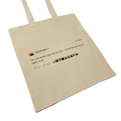 Borsa tote Kanye West Tweet I love me così much in questo momento famoso