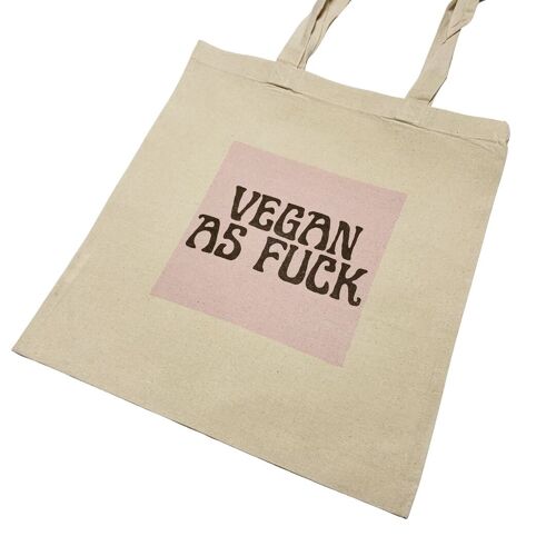 Vegan As F Funny Tote Bag Slogan Print