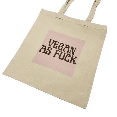 Vegan As F Funny Tote Bag Slogan imprimé