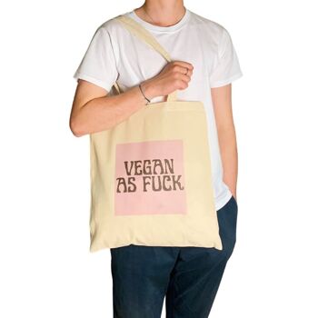 Vegan As F Funny Tote Bag Slogan imprimé 3