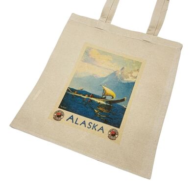 Cartel de viaje vintage de Alaska Bolsa de tela