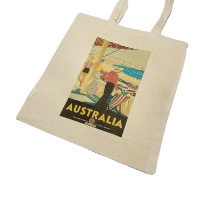 Australia Vintage Travel Poster Tote Bag Beach Coastal Art