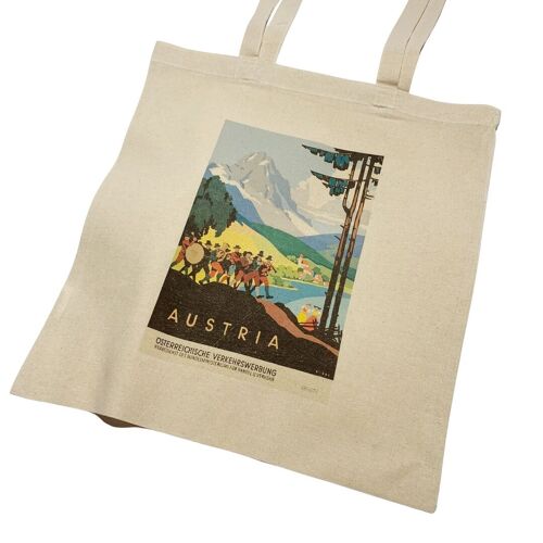 Austria Vintage Travel Poster Tote Bag Vintage Mountain Land
