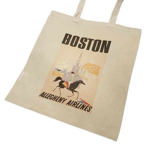 Boston USA Travel Poster Tote Bag Vintage Art Massachusetts