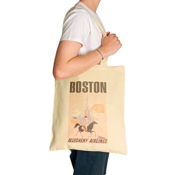 Boston USA Affiche de voyage Sac fourre-tout Art vintage Massachusetts 3