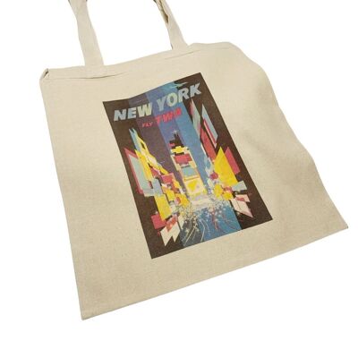 New York Times Square Travel Poster Tote Bag Vintage Abstrac