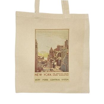 New York Manhattan Tote Bag Affiche de voyage vintage Art 1