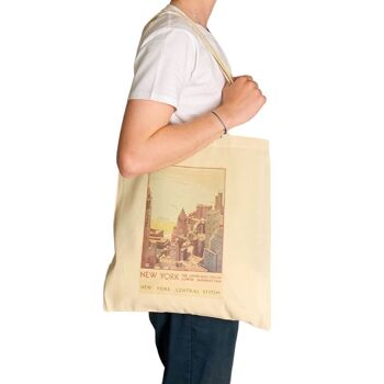 New York Manhattan Tote Bag Affiche de voyage vintage Art 3