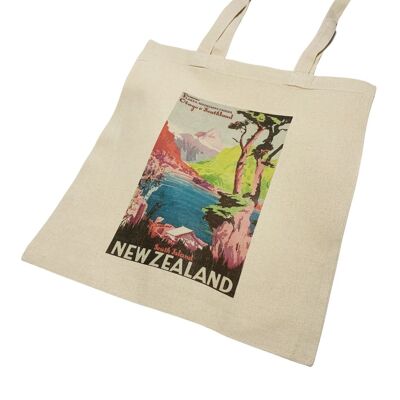 New Zealand Travel Poster Vintage Art Tote Bag