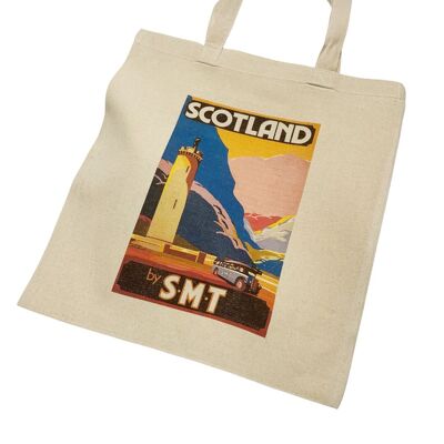 Borsa tote d'arte vintage con poster di viaggio in Scozia Borsa d'arte scozzese
