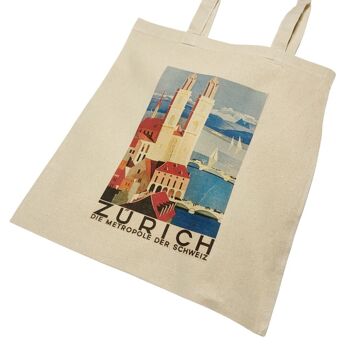 Visitez la Suisse Affiche de voyage Tote Bag Zurich Berne 1