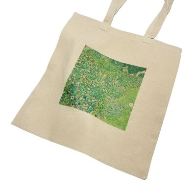 Borsa tote con paesaggio di giardino italiano Gustav Klimt vintage