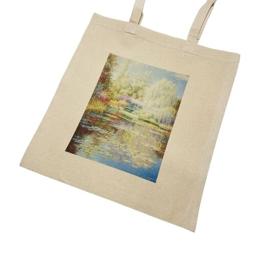 Claude Monet Water Lily Pond Bridge Colourful Art Tote Bag