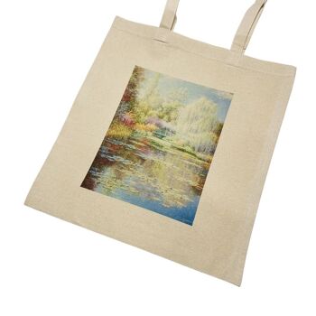 Claude Monet Water Lily Pond Bridge Art coloré Tote bag 1