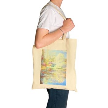 Claude Monet Water Lily Pond Bridge Art coloré Tote bag 3