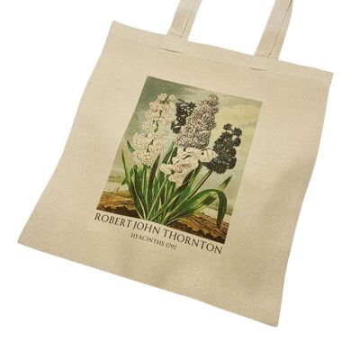 Robert John Thornton Hyacinths Tote Bag with Title