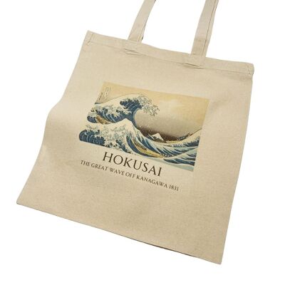 Hokusai Great Wave off Kanazawa Tote Bag avec titre vintage
