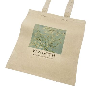 Claude Monet Mandelblüten-Einkaufstasche mit Titel