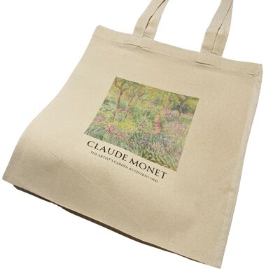 Claude Monet The Artist's Garden In Giverny Tote Bag Title