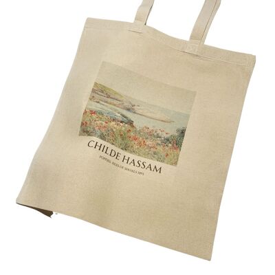 Childe Hassam Poppies, Isles of Shoals Tote Bag avec titre