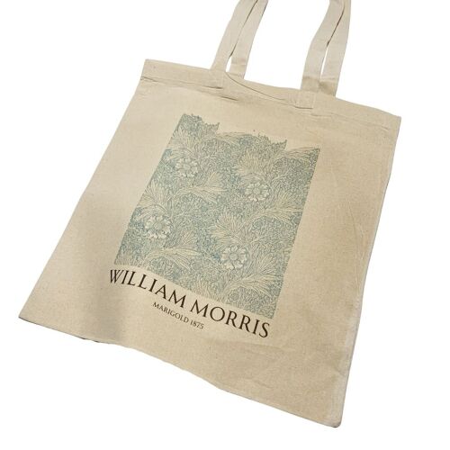 William Morris Blue Marigold Tote Bag with Title