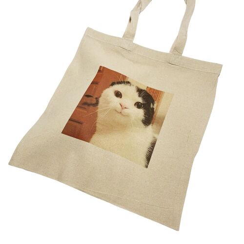 Funny Smiling Cat Meme Tote Bag