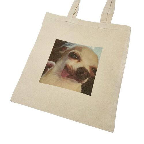Funny Dog Tongue Meme Tote Bag