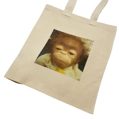 Divertente borsa tote con meme scimmia trasandata