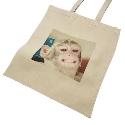 Borsa tote con meme scimmia addormentata divertente