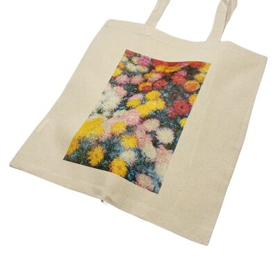Vintage Pastel Art Floral Tote Bag with Vibrant Print