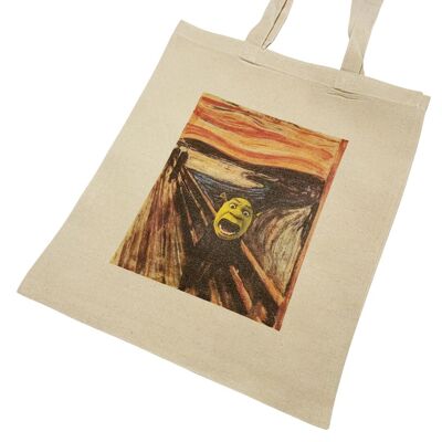 The Scream with Ogre Funny Meme Tote Bag Vintage Art