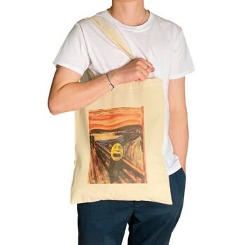 Le cri avec Ogre Funny Meme Tote Bag Art vintage 3