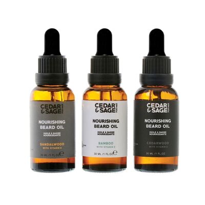 Olio da Barba Cedro e Salvia 3pz