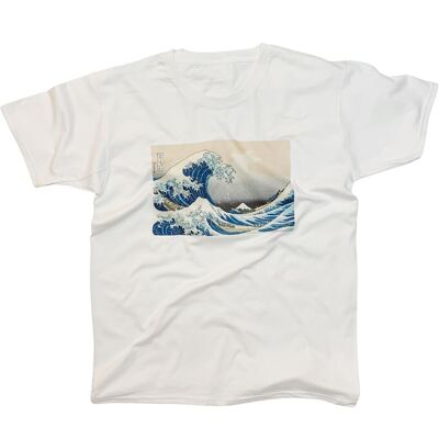 Camiseta con diseño minimalista de la gran ola de Kanagawa
