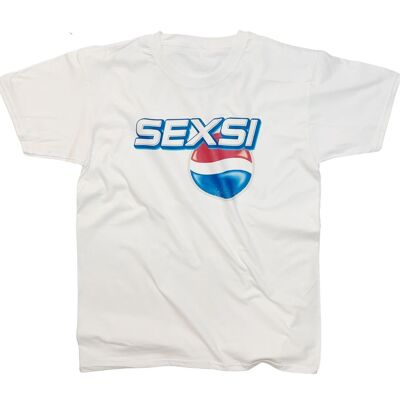 Maglietta bianca meme divertente Pepsi Sexsi