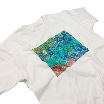 Van Gogh Irises T-Shirt Ninfee Fiore Famosa Grafica d'Arte
